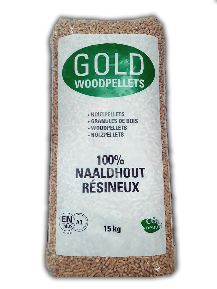 Gold woodpellets wit (100% naaldhoutpellets) (enkel afhaal)